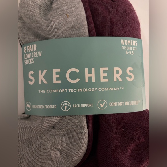NWT Skechers WOMENS 8 Pair Low Crew Socks Size 6-9.5 Arch Support - Picture 7 of 7